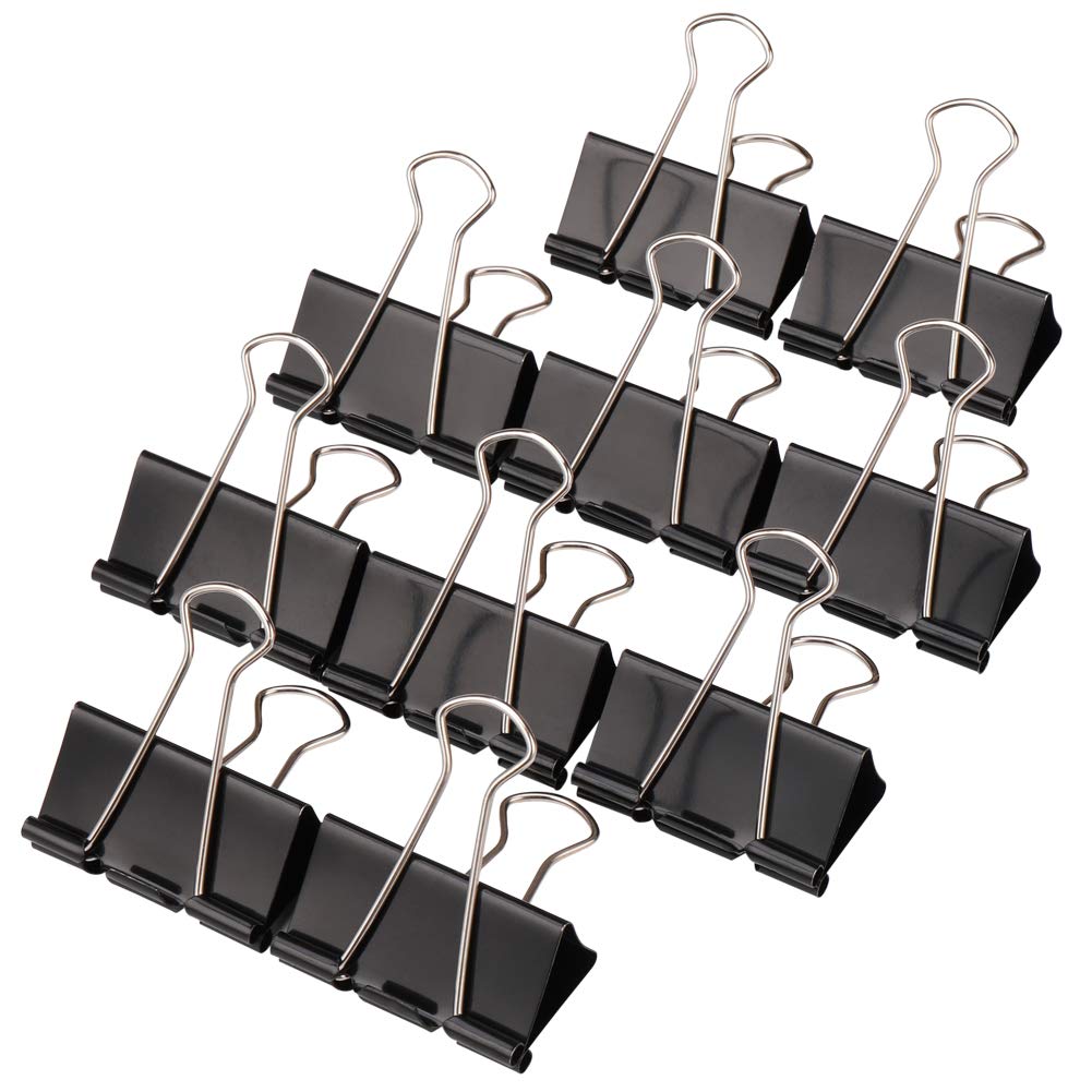 H&S Jumbo Foldback Clips - Pack of 10 - Black Binder Office Clips for Paper & Pictures - image 4 of 5