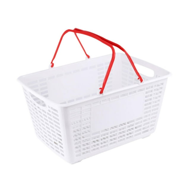 DOLITY Panier d'Achats Panier d'Épicerie Ergonomique Polyvalent Robuste Paniers de Rangement avec Poignée pour Jouets Fruits Cosmétiques Garde-Robe Garage Rouge