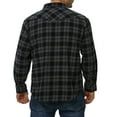 thumbnail image 2 of COEVALS CLUB Men's Flannel Western Pearl Snap Corduroy Lined Plaid Work Long Sleeve Shirts 09 Gray Black 4X-Larg, 2 of 7
