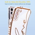 thumbnail image 4 of Compatible for Samsung Galaxy S21 Plus 5G 6.7" Case with Cute Side Love Heart and Plating Love Letter Pattern Case for Women Girls Shockproof Soft TPU Full Camera Lens Protection Case-White, 4 of 14
