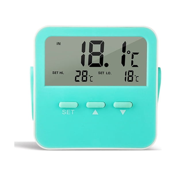 Moyic Termómetro -50-70 ℃ Higrómetro digital Medidor de humedad de temperatura de plástico portátil con pilas Verde acoplable Type3 NO3