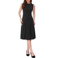 thumbnail image 2 of VESTIDO SIN MANGAS DE CUELLO REDONDO DE CINTURA ALTA A-LINE DE INSPIRE CHIC M MUJER NEGRO, 2 of 6