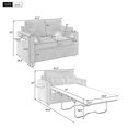 thumbnail image 4 of 84.6" L Sofa Bed with USB Ports and Foldable Mattress, 2-in-1 Convertible Sleeper Chair with 36.6'' Wider Seat, Large Single Sofa Chair with Side Table for Living Room, Grey-Brown, 4 of 9