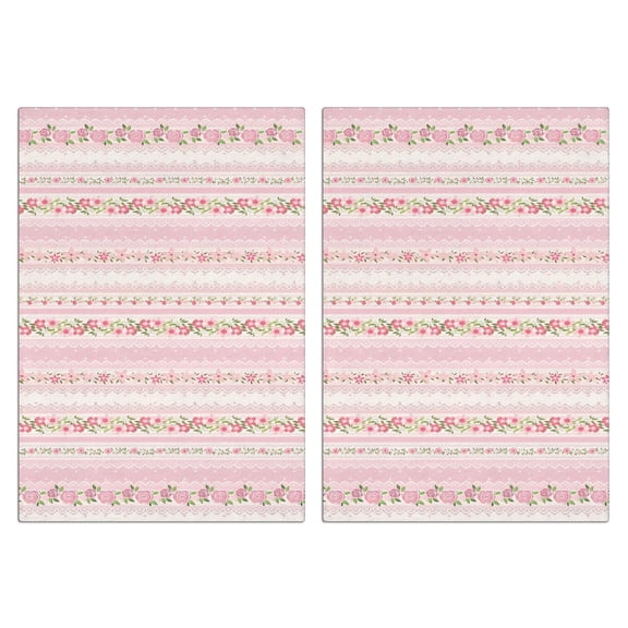 2 Pcs Funny Kitchen Towels,Pink Floral and Lace Pattern Microfiber Dish Towels,Kitchen Tea Towels,Kitchen Towel Set (18" X 26")