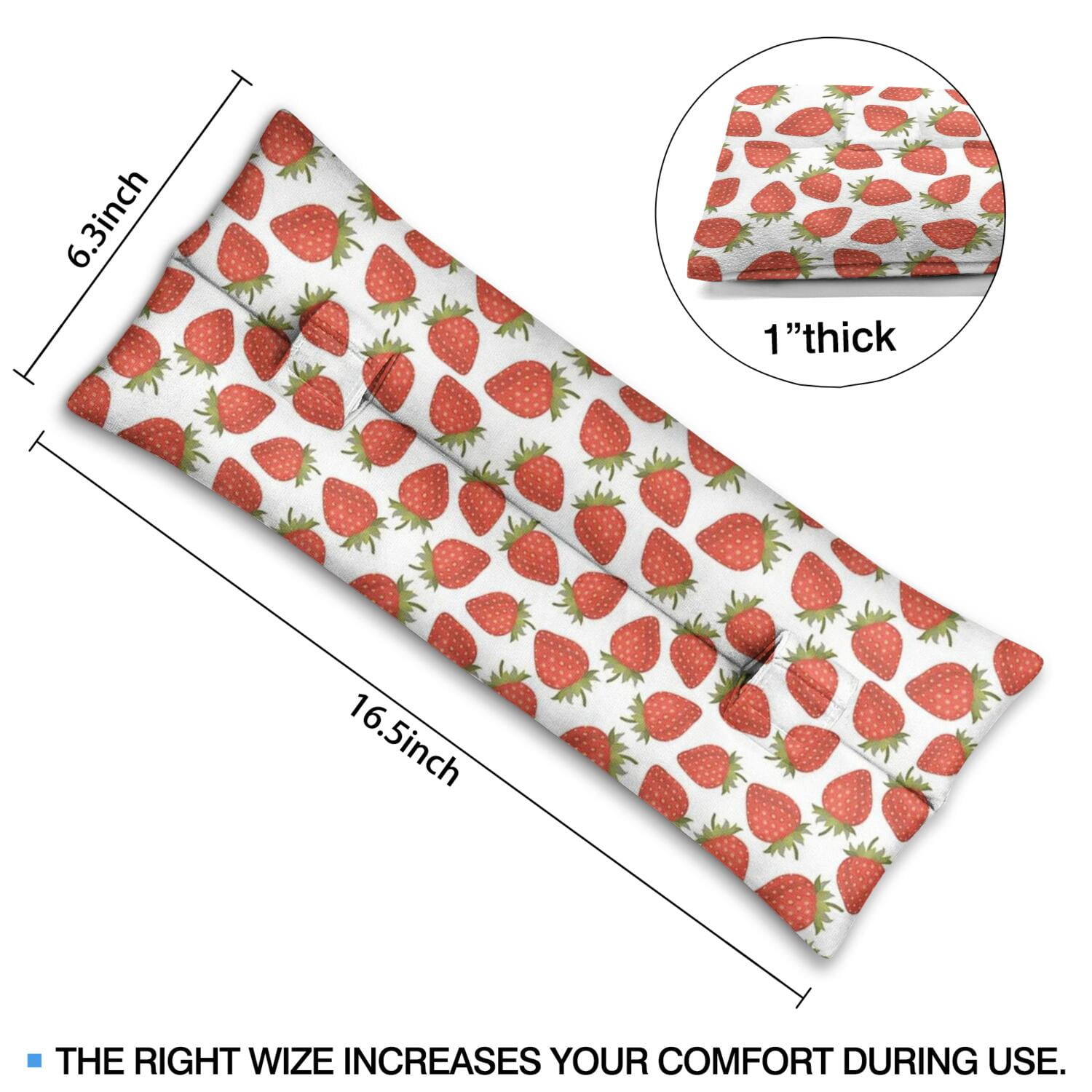 Berries Seatbelt Cushion for Post-Surgery - Mastectomy Heart Surgery Recovery Pillow - Sweet Strawberry Motif for Car Comfort