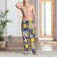 thumbnail image 2 of Fotbe Sicilian Style Pantalones de Pijama para Hombre, Pantalones de Dormir, Pantalones de Casa con Cintura Ajustable y Bolsillos-Large, 2 of 6