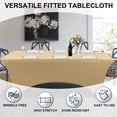 thumbnail image 3 of Fitted Tablecloths Beige Table Clothes for 4 Foot Rectangle Table - Elastic Spandex Massage Bed Table Cover, 3 of 8