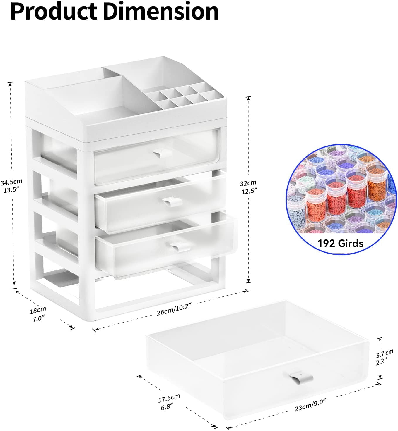 ARTDOT 192 Jar Diamond Painting Drill Storage Organizer, Stackable Bead Containers with Lids for Craft Supplies