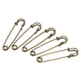 thumbnail image 1 of Uxcell Safety Pins 2.95 inch Large Metal Sewing Pins Bronze Tone 20Pcs, 1 of 5