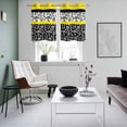 thumbnail image 4 of Black Yellow Kitchen Curtains Small Short 39 Inch Length, Garden Floral Stripe Aesthetic Flower Boho Grommet Bedroom Living Room Curtains, Light Filtering Cafe Curtain Drapes 2 Panels Set 55''x39'', 4 of 9