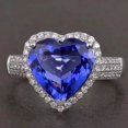 thumbnail image 2 of 4CT Heart Cut Lab Created Blue Tanzanite Halo Wedding Ring 14K White Gold Plated Sterling Silver, 2 of 3