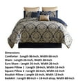 thumbnail image 5 of Nova 9 Piece Polyester Queen Comforter Set, Gold Damask Print, Navy Blue- Saltoro Sherpi, 5 of 5