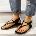thumbnail image 1 of DPTALR Retro Summer Women Flat Open Toe Breathable Sandals Buckle Strap Beach Shoes, 1 of 8