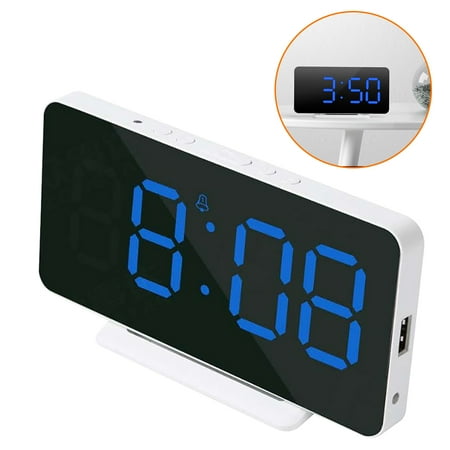 

Large Screen LED Mirror Clock USB Charging Photosensitive Digital Sleep Alarm Home Appliances