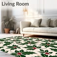 thumbnail image 2 of ODIKA 8' x 10' Machine Washable Non-Slip Area Rug, Christmas Holly-Leaf High Traffic Rug, Green, 501623, 2 of 7