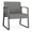 Castillo Metal, variant on Waterfall Reception Waiting Oversize Guest Chair / Charcoal Steel / Blue