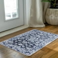 thumbnail image 6 of Vintage Distressed Floral Welcome Front Door Mat, Retro Blue White Flower Decorative Doormat Non-Slip Floor Entryway Rug, Low Profile Indoor Outdoor Home Kitchen Decoration 17x29 Inches, 6 of 6