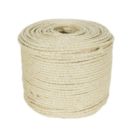 

Big Clearance! 3/5M Cat Natural Sisal Rope for Scratching Post Tree Replacement Hemp Rope for Repairing Recovering or DIY Scratcher Cat to Exercise Claw 6mm Diameter