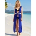 thumbnail image 3 of HAPPY BAY Women's Chiffon Summer Open Front Soft Beach Beachwear Duster Kimono Cardigan M-L Aqua_AB925, 3 of 5