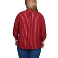 thumbnail image 3 of Plus Size Long Sleeve Foil Striped Blouse, 3 of 3