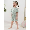 thumbnail image 3 of WESIDOM Toddler Girls Infant Cute Clothes Summer Floral Print Shirt Shorts Headband 3pcs 6M-5T Set, 3 of 9