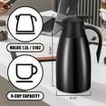 thumbnail image 2 of SSAWcasa Thermal Coffee Carafe 51oz Stainless Steel Insulated Vacuum Pitcher Coffee Pot Thermal Flask for Coffee Tea Beverage - 12 Hours Heat Retention (Black), 2 of 6
