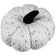 thumbnail image 5 of Northlight Windowpane Knitted Fall Harvest Pumpkin with Iridescent Thread - 7" - White, 5 of 7