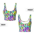 thumbnail image 5 of Picia Graffiti Pineapples Sports Bra for Women,Padded Strappy Sports Bras Medium Support Yoga Bra with Removable Cups,Running Yoga Bra-Small, 5 of 9
