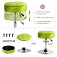 thumbnail image 6 of Vanity Stool, Vanity Chair for Makeup Room 360° Swivel Adjustable Stool, Round Ottoman Velvet Storage Makeup Chair with Removeable Tray for Living Room Bedroom (Matcha), 6 of 7