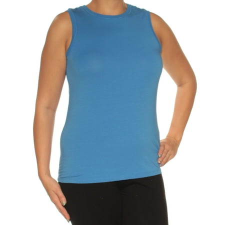 - TOMMY HILFIGER Womens Blue Sleeveless Jewel Neck Active Wear Top Size: S
