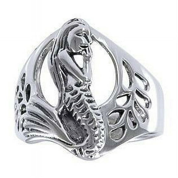 Mermaid 925 Sterling Silver Ring Fine Sea Ocean Beach Enchanting Jewelry
