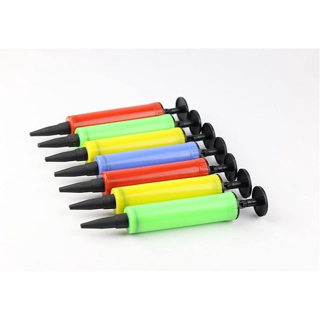 HUGFEGWE 1 Pcs 6.69 Inch Portable Manual Balloon Pump, Hand Air Pump for Balloons, Manual Air Pump, Mini Hand Pump for Inflatables, Pool Floats, Party Garlands, Exercise and Yoga Balls(Random Color)