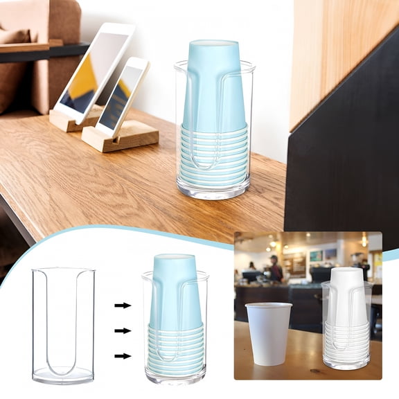 ACDANC Small Compact Disposable Paper Cup Dispenser Mouthwash Rinsing Cups Storage Holder for Bathroom Vanity Countertops
