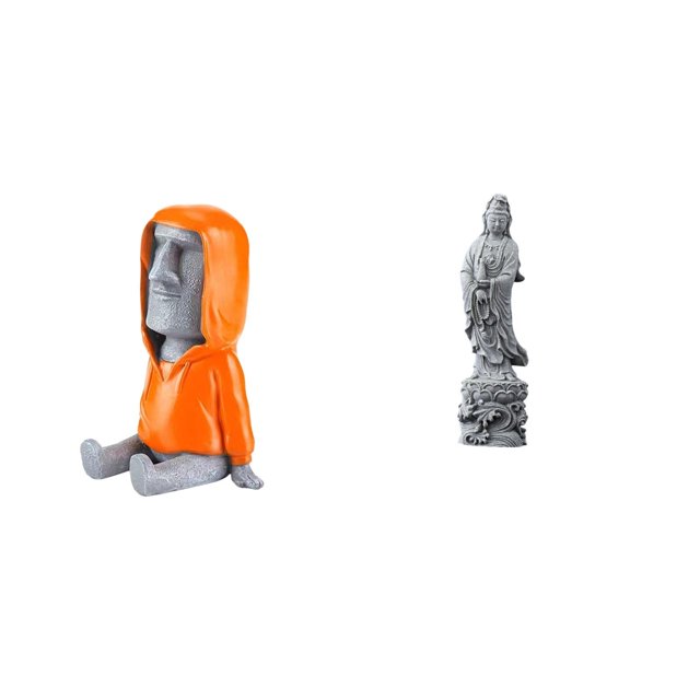 Escultura Antigua Moai De La Isla De Pascua Y Adorno De Piedra Guan Yin, Fusión De Resina única, Retrato Coleccionable, Decoración Budista Feng Shui Para Dormitorio Y Escritorio.