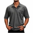 thumbnail image 5 of Ceisia Men's Checkered Short Sleeve Polo Shirt With Chest Pocket Dark Gray XXL Gift, 5 of 6