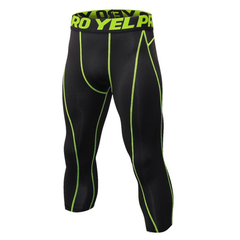 Details about   Men Compression Leggings Casual Basketball Pants 3/4 Cropped Base Layers Tight 