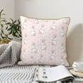 thumbnail image 4 of KLL Rabbit Decorative Throw Pillow Covers Velvet Soft for Couch Sofa Bedroom Living Room Outdoor (No pillow core)- 20"x20", 4 of 5