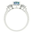 thumbnail image 4 of Clara Pucci 14K White Gold Solid Gold BlueMoissanite Three-Stone Anniversary Ring for Women - 1.46 cttw Round Cut, 4 of 8