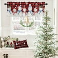 thumbnail image 4 of Window Curtains Vanlance Rod Pocket Curtain Drapery for Living Room Kitchen Bathroom, Merry Christmas Snowman, Soft&Washable Small Window Treatment Valances, Red Buffalo Plaid, 1 Panel, 54x18inch, 4 of 5