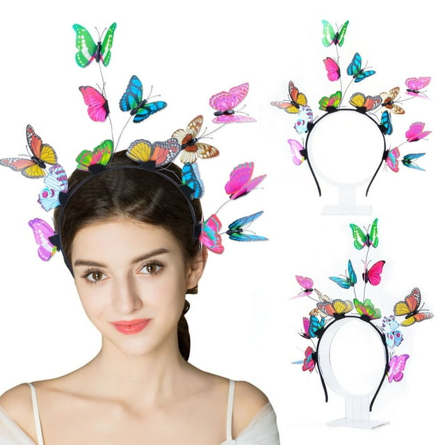 Femmes Hair Hoop Mode Papillon Décoratif Nuptiale Bande Bande de Cheveux Partie Bandeau