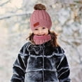 thumbnail image 2 of GRNSHTS Toddler Gloves, 3Pcs Kids Winter Beanie Hat Scarf Gloves Set, for 1-5 Years Old Boys Girls, Knit Thick Warm Fleece Lined Thermal Sets (Pink), 2 of 8