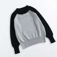 thumbnail image 5 of JIAYUE Girls Sweater Contrast Ralan Sleeve Boys Baby Crew Neck Pullover Warm Knitted Base Jacket (1Y 7Y) Classic Children Tops, 5 of 8