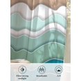 thumbnail image 6 of Sheer Curtains 54 Inch Length 2 Panels Set for Kitchen, Teal Blue Ombre Stripe Semi Sheer Curtains for Windows, Abstract Summer Beach Coastal Voile Window Treatments Rod Pocket Curtain, 6 of 7