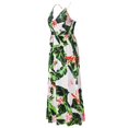 thumbnail image 4 of Defitshape Women's Summer Dress Long Hawaiian Dresses Holiday Swing V Neck Wrap Dress Floral Printed Boho Ruched Criss Cross White 12, 4 of 4