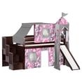 thumbnail image 3 of JACKPOT Solid Wood Prince & Princess Low Loft Bed in Cherry/Pink Camo, 3 of 5