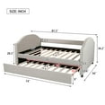 thumbnail image 7 of Upholstered Design Daybed and Trundle Set, Full Daybed Upholstered Daybed with Twin Trundle, Full Size Sofa Bed Wood Bed Frame, 7 of 7