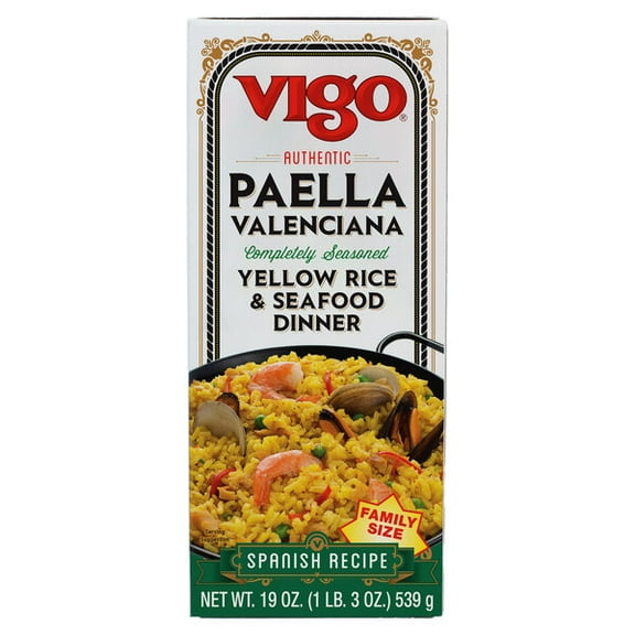 Pack of 6, Vigo Paella Valenciana Yellow Rice & Seafood Dinner, 19 oz