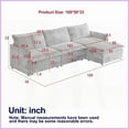 thumbnail image 6 of Modern Corduroy 3-Seater L-Shaped Couch with Movable Footrest - Oversized Deep Seat for Living Room, 6 of 13