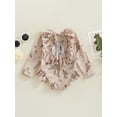 thumbnail image 4 of Bagilaanoe Toddler Baby Girl One-Piece Swimsuit Floral Print Long Sleeve Rashguard Swimwear 6M 12M 18M 24M 3T 4T Kids Ruffle Bathing Suit, 4 of 9