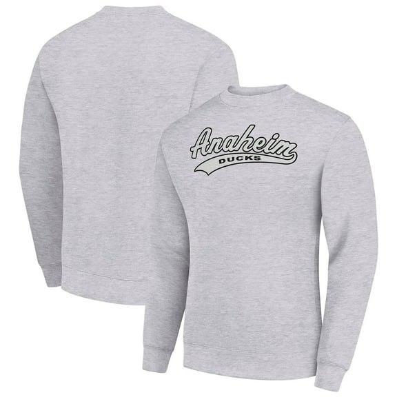 Men's Starter  Heather Gray Anaheim Ducks Tailsweep City Pullover Sweatshirt